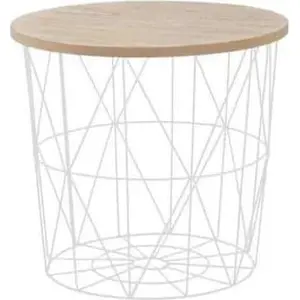 Halmar Odkládací stolek Mariffa - deska přírodní/podnož bílá