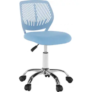 Tempo Kondela Dětská otočná židle SELVA, modrá/chrom + kupón KONDELA10 na okamžitou slevu 3% (kupón uplatníte v košíku)