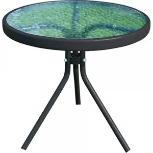 Tempo Kondela Zahradní konferenční stolek HABIR - ocel / tvrzené sklo + kupón KONDELA10 na okamžitou slevu 3% (kupón uplatníte v košíku)