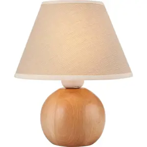 Béžová stolní lampa s textilním stínidlem, výška 24 cm Ball – LAMKUR