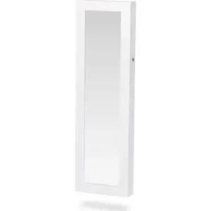 Bílá nástěnná šperkovnice na dveře se zrcadlem Bonami Essentials Bien