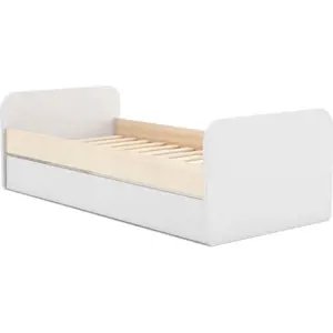 Produkt Bílá/přírodní dětská postel v dekoru borovice s výsuvným lůžkem a úložným prostorem 90x200 cm Esteban – Marckeric