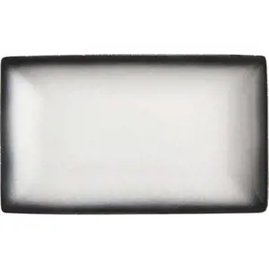 Bílo-černý keramický talíř Maxwell & Williams Caviar, 27,5 x 16 cm