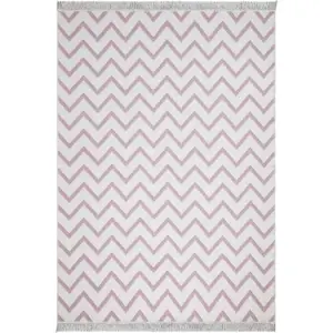 Bílo-růžový bavlněný koberec Oyo home Duo, 60 x 100 cm