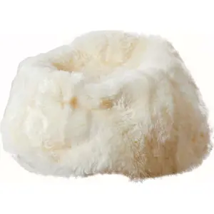 Bílý sedací vak z ovčí kožešiny Native Natural, ⌀ 110 cm