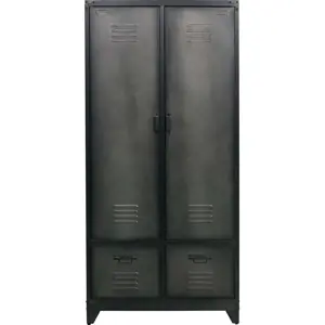 Černá kovová šatní skříň 90x190 cm - vtwonen