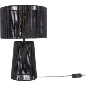 Černá stolní lampa se stínidlem z papírového výpletu (výška 47 cm) Forma Pin – Leitmotiv