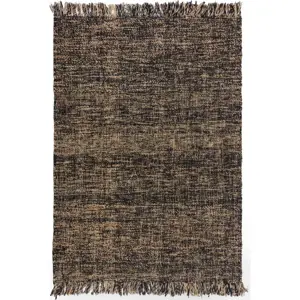 Černý jutový koberec Flair Rugs Idris, 160 x 230 cm