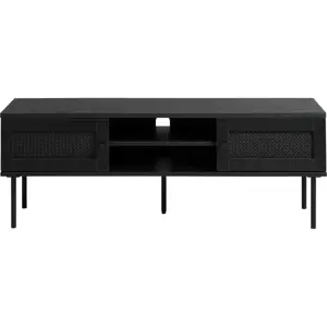Černý TV stolek v dekoru dubu 120x43 cm Pensacola – Unique Furniture