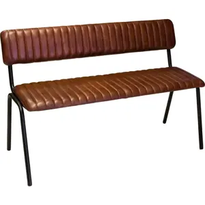 Hnědá kožená lavice – Antic Line