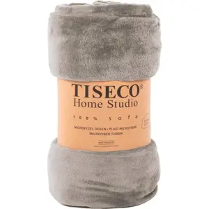 Hnědá mikroplyšová deka Tiseco Home Studio, 130 x 160 cm