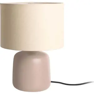 Hnědá stolní lampa s textilním stínidlem (výška 33 cm) Alma – Leitmotiv