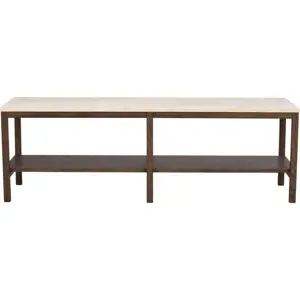 Hnědo-béžový konzolový stolek s deskou z kamene 140x40 cm Orwel - Rowico