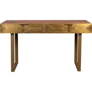 Konzolový stolek s deskou z mangového dřeva Dutchbone Volan, délka 140 cm