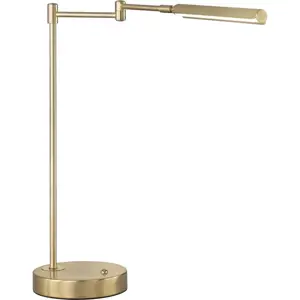 LED stolní lampa ve zlaté barvě s kovovým stínidlem (výška 49 cm) Nami – Fischer & Honsel