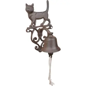 Litinový nástěnný zvonek s motivem kočky Esschert Design