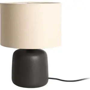 Produkt Matně černá stolní lampa s textilním stínidlem (výška 33 cm) Alma – Leitmotiv