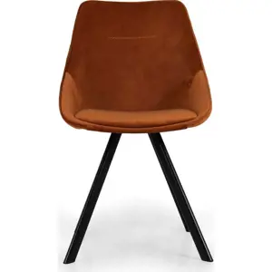 Produkt Oranžové sametové jídelní židle v sadě 2 ks Ritz – Tenzo