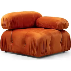Oranžový sametový modul pohovky (pravý roh) Bubble – Artie