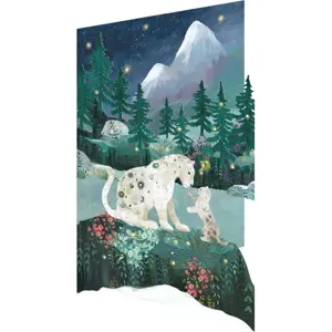 Přání s vánočním motivem v sadě 5 ks Snow Leopard – Roger la Borde