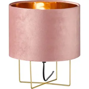 Růžová stolní lampa s textilním stínidlem (výška 32 cm) Aura – Fischer & Honsel