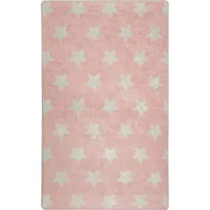 Růžový dětský protiskluzový koberec Conceptum Hypnose Stars, 140 x 190 cm