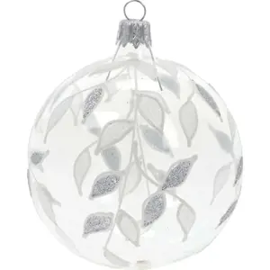Sada 3 skleněných vánočních ozdob v bílo-stříbrné barvě Ego Dekor