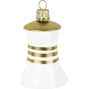 Produkt Sada 3 skleněných vánočních ozdob ve tvaru zvonku v bílo-zlaté barvě Ego Dekor