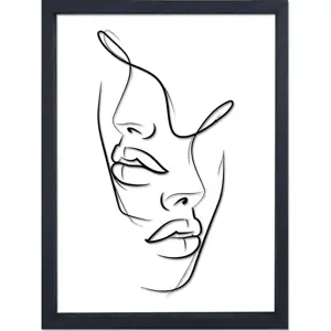 Skleněný obraz v černém rámu Vavien Artwork Faces, 32 x 42 cm