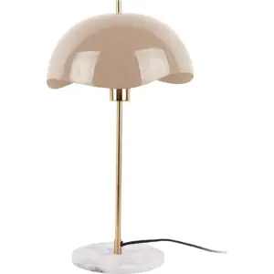 Produkt Světle hnědá stolní lampa s kovovým stínidlem (výška 56 cm) Waved Dome – Leitmotiv