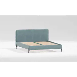 Produkt Světle modrá čalouněná dvoulůžková postel s roštem 200x200 cm Barker – Ropez