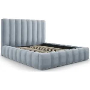 Produkt Světle modrá čalouněná dvoulůžková postel s úložným prostorem s roštem 180x200 cm Kelp – Micadoni Home