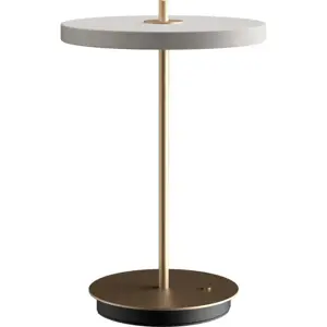 Světle šedá LED stmívatelná stolní lampa s kovovým stínidlem (výška 31 cm) Asteria Move – UMAGE
