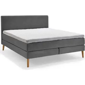 Tmavě šedá boxspring postel 180x200 cm Linea - Meise Möbel