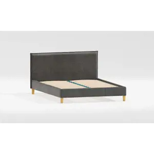 Produkt Tmavě šedá čalouněná dvoulůžková postel s roštem 180x200 cm Tina – Ropez