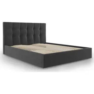 Produkt Tmavě šedá čalouněná dvoulůžková postel s úložným prostorem s roštem 180x200 cm Nerin – Mazzini Beds