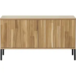 TV stolek z dubového dřeva v přírodní barvě 100x56 cm Gravure – WOOOD