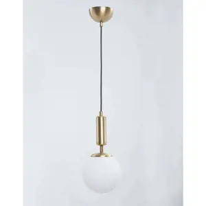 Produkt Závěsné svítidlo se skleněným stínidlem ve zlato-bílé barvě ø 15 cm Monera – Squid Lighting
