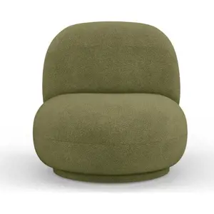 Produkt Zelené křeslo z textilie bouclé Chuck – Micadoni Home