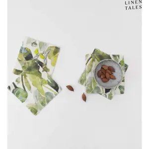 Zelené látkové podtácky v sadě 4 ks Lotus – Linen Tales