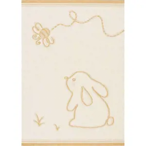 Žluto-béžový antialergenní dětský koberec 170x120 cm Rabbit and Bee - Yellow Tipi