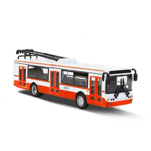 RAPPA Kovový trolejbus na zpětný chod - 16 cm - červený - Rappa