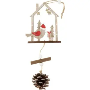 Autronic Ptáček s domečkem - vánoční dekorace AC3014
