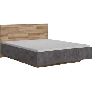 BRW Arica postel LOZ/160, dub silva/beton