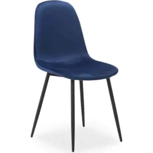 Casarredo Jídelní čalouněná židle FOX VELVET modrá/černá