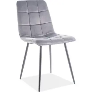Casarredo Jídelní čalouněná židle MAJA velvet šedá/černá