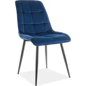 Casarredo Jídelní čalouněná židle SIK VELVET granátově modrá/černá