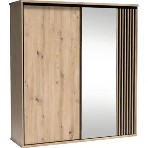 Casarredo Šatní skříň s posuvnými dveřmi BARBUS dub artisan/černá