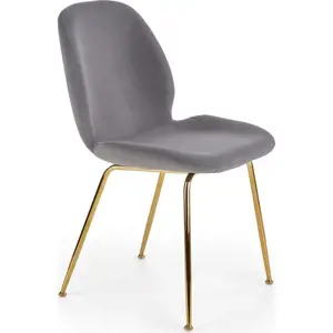 Halmar Jídelní židle K381 - šedá/zlatá