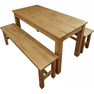 Idea Stůl 140x70 + 2 lavice CORONA 2 vosk